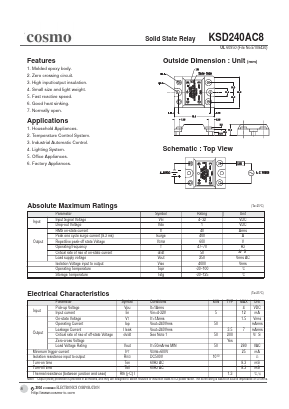 KSD240AC8 Datasheet PDF COSMO Electronics
