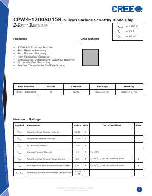 CPW4-1200S015B Datasheet PDF Cree, Inc