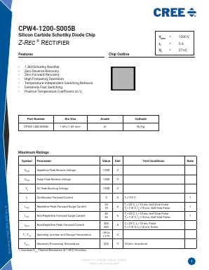 CPW4-1200-S005B Datasheet PDF Cree, Inc