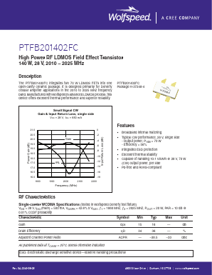 PTFB201402FC-V1-R0 Datasheet PDF Cree, Inc