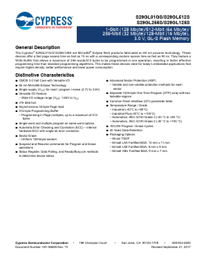 S29GL512S Datasheet PDF Cypress Semiconductor