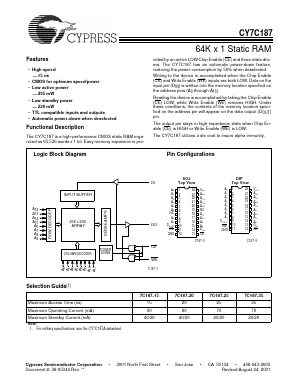 7C187-15 Datasheet PDF Cypress Semiconductor