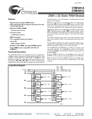 CYM1841A Datasheet PDF Cypress Semiconductor