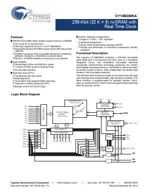 CY14B256KA-SP25XIT Datasheet PDF Cypress Semiconductor