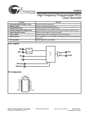CY2213 Datasheet PDF Cypress Semiconductor