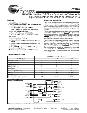 CY2280 Datasheet PDF Cypress Semiconductor
