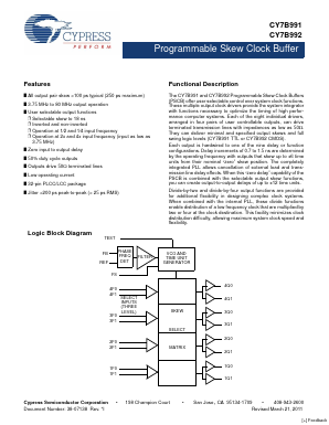 CY7B992-7JC Datasheet PDF Cypress Semiconductor