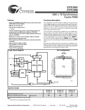 CY7C1031-10 Datasheet PDF Cypress Semiconductor