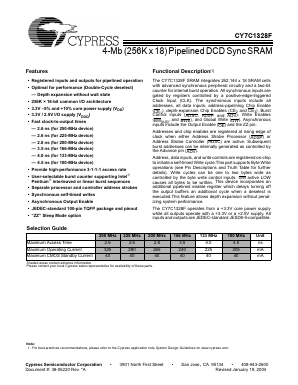 CY7C1328F Datasheet PDF Cypress Semiconductor