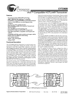 CY7C9689-AI Datasheet PDF Cypress Semiconductor