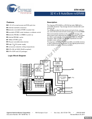 STK14C88 Datasheet PDF Cypress Semiconductor
