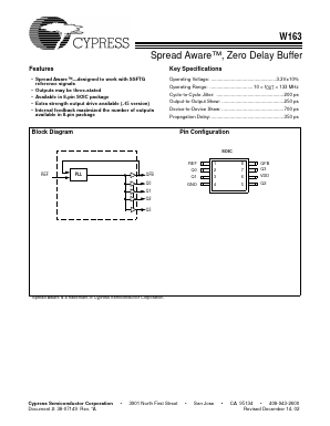 W163-15 Datasheet PDF Cypress Semiconductor