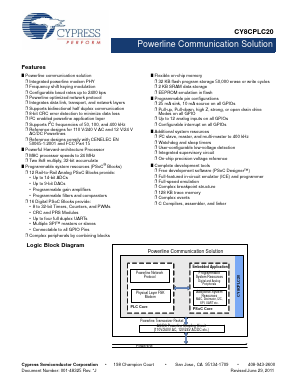 CY8CPLC20-48LFXI Datasheet PDF Cypress Semiconductor