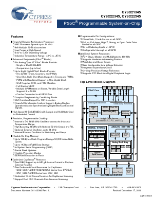 CY8C21345-24SXIT Datasheet PDF Cypress Semiconductor
