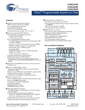 CY8C22345-24SXI Datasheet PDF Cypress Semiconductor