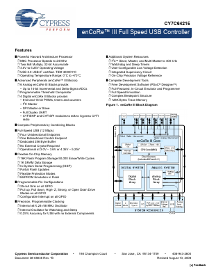 CY7C64215-28PVXC Datasheet PDF Cypress Semiconductor