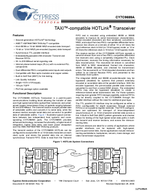 CY7C9689A-AXC Datasheet PDF Cypress Semiconductor