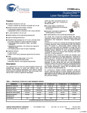 CYONS1001U-LBXC Datasheet PDF Cypress Semiconductor