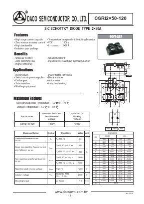 CSRI2X50-120 Datasheet PDF DACO SEMICONDUCTOR CO.,LTD.