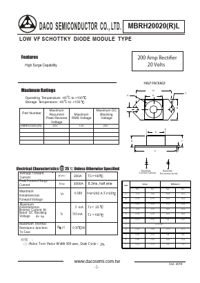 MBRH20020RL Datasheet PDF DACO SEMICONDUCTOR CO.,LTD.