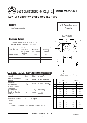 MBRH20035L Datasheet PDF DACO SEMICONDUCTOR CO.,LTD.