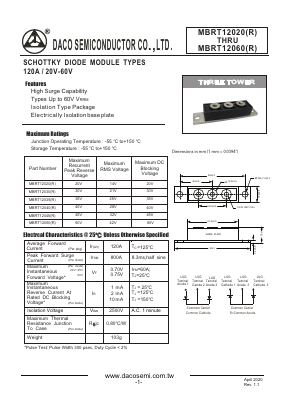 MBRT12035 Datasheet PDF DACO SEMICONDUCTOR CO.,LTD.