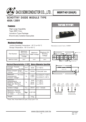 MBRT401200 Datasheet PDF DACO SEMICONDUCTOR CO.,LTD.