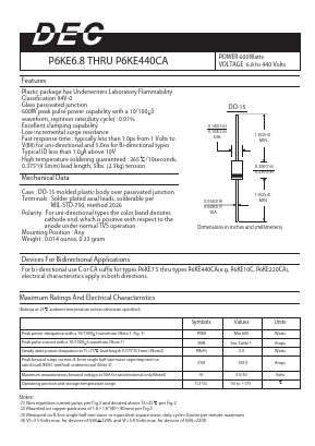 P6KE10CA Datasheet PDF Daesan Electronics Corp.