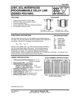 PDU108H-1 Datasheet PDF Data Delay Devices