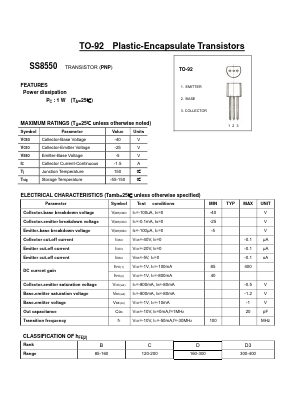 SS8550 Datasheet PDF Daya Electric Group Co., Ltd.