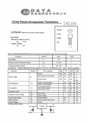 CJ78L09 Datasheet PDF Daya Electric Group Co., Ltd.
