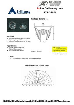 BTP-QF1-20 Datasheet PDF DB Lectro Inc