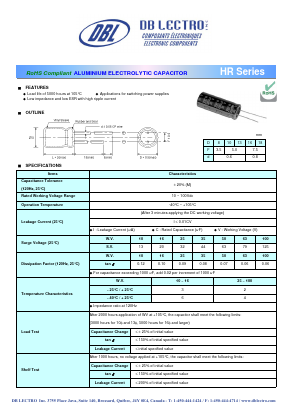HR2A330LR Datasheet PDF DB Lectro Inc