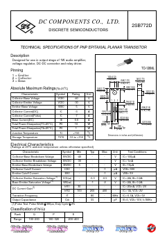 2SB772D Datasheet PDF DC COMPONENTS