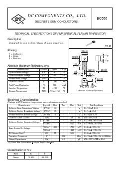 BC556 Datasheet PDF DC COMPONENTS