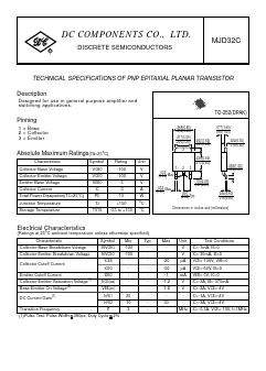 MJD32C Datasheet PDF DC COMPONENTS