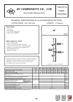 1N5398G Datasheet PDF DC COMPONENTS