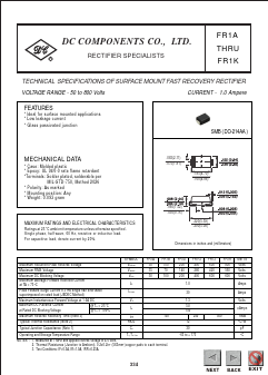 FR1A Datasheet PDF DC COMPONENTS