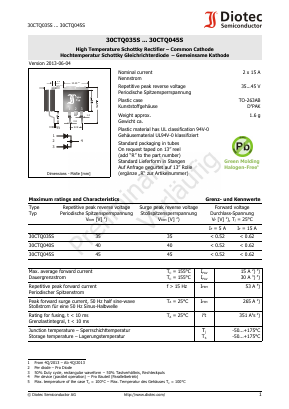 30CTQ045S Datasheet PDF DIOTEC Electronics Corporation