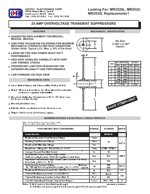 MR2535L Datasheet PDF DIOTEC Electronics Corporation