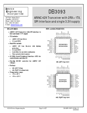 DEI3093-QMS-G Datasheet PDF Device Engineering Incorporated