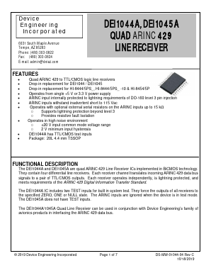 DEI1044A-TES-G Datasheet PDF Device Engineering Incorporated