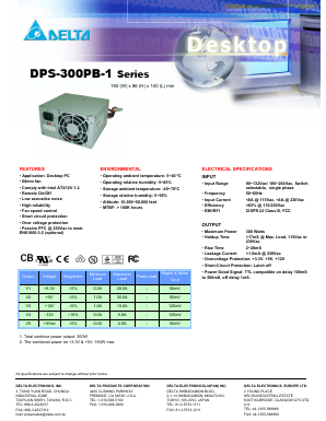 DPS-300PB-1 Datasheet PDF Delta Electronics, Inc.