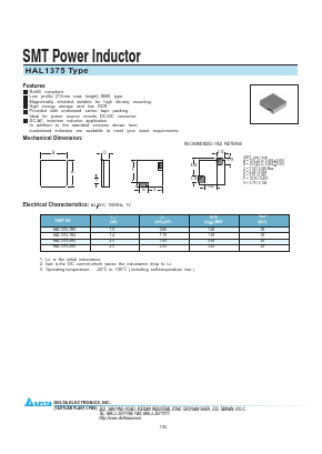 HAL1375-2R5 Datasheet PDF Delta Electronics, Inc.