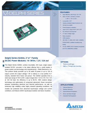 S24SA12003NTFA Datasheet PDF Delta Electronics, Inc.