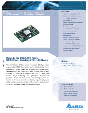S48SA12003NRFC Datasheet PDF Delta Electronics, Inc.