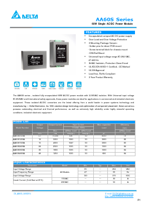 AA60D1200C Datasheet PDF Delta Electronics, Inc.