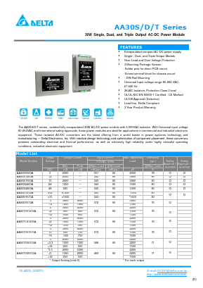 AA30S4800C Datasheet PDF Delta Electronics, Inc.