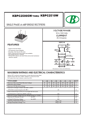 KBPC25005W Datasheet PDF Nanjing International Group Co