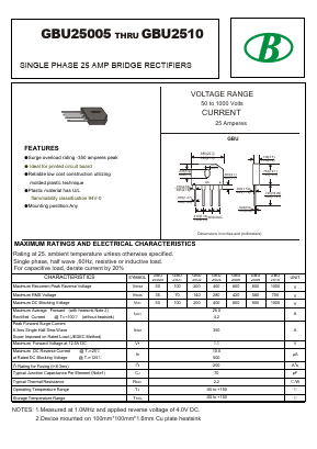 GBU2504 Datasheet PDF Nanjing International Group Co